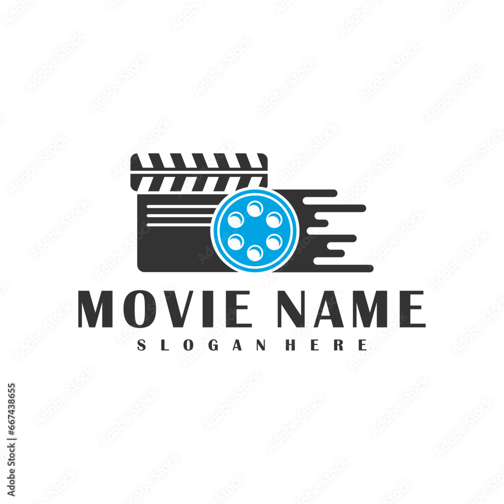 Fototapeta premium Fast Film logo design concept vector. Cinema illustration design