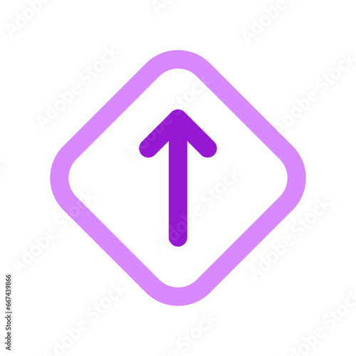 Editable straight road arrow vector icon. Map, location, navigation. Part of a big icon set family. Perfect for web and app interfaces, presentations, infographics, etc