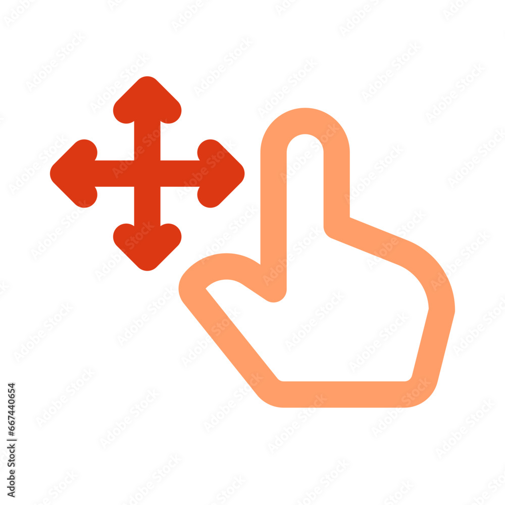 Obraz premium Editable one finger move vector icon. Part of a big icon set family. Perfect for web and app interfaces, presentations, infographics, etc