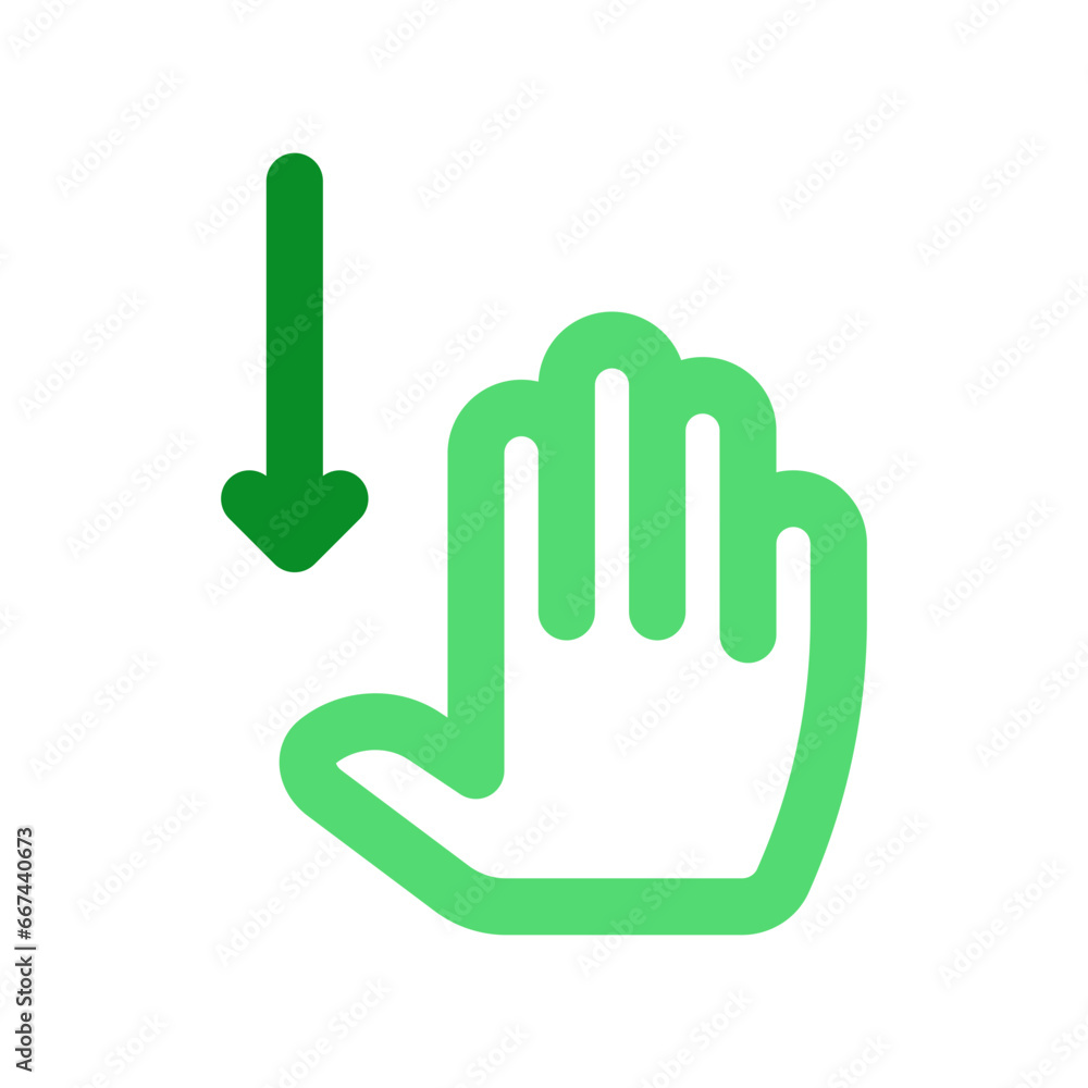 Editable four fingers swipe down vector icon. Part of a big icon set family. Perfect for web and app interfaces, presentations, infographics, etc Editable four fingers swipe down vector icon. Part of a big icon set family. Perfect for web and app interfaces, presentations, infographics, etc