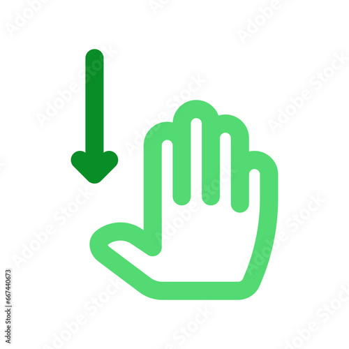 Editable four fingers swipe down vector icon. Part of a big icon set family. Perfect for web and app interfaces, presentations, infographics, etc
