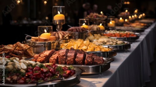 Bountiful Catering Buffet Represents Celebration, Abundance and Bringing People Together © khairulz