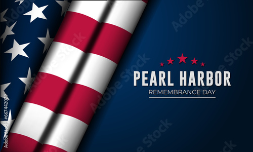 Print op canvas National Pearl Harbor Remembrance Day December 7 background Vector Illustration