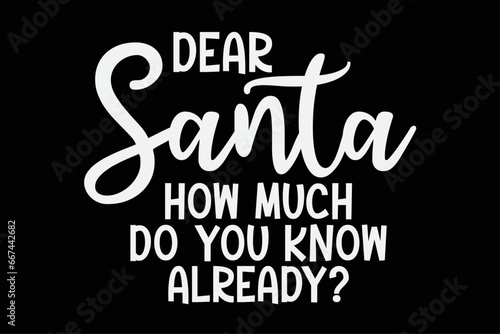 Dear Santa How Much do You know Already Funny Christmas T-Shirt Design
