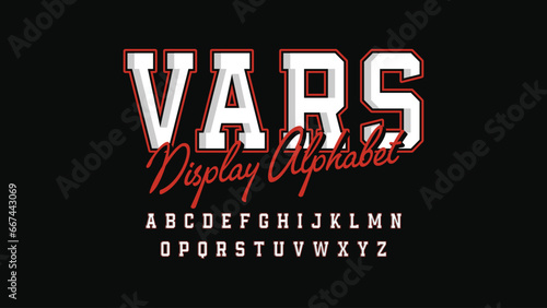 Classic College Font: A Vintage American Style Sport Typeface for Football, Baseball, Basketball Logos, and T-Shirts. Perfect for Athletic Department and Varsity Style Designs. Vector Illustration.