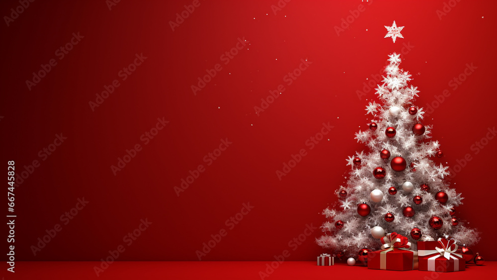 Joyful Christmas Red Background with Ample Copy Space Joyful Christmas Red Background with Ample Copy Space