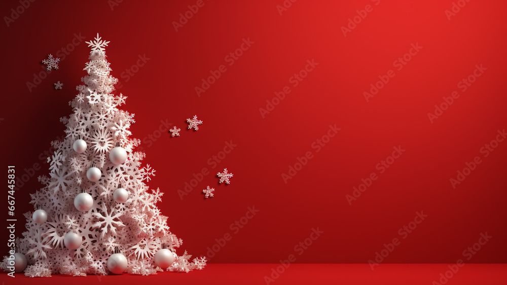 Joyful Christmas Red Background with Ample Copy Space Joyful Christmas Red Background with Ample Copy Space