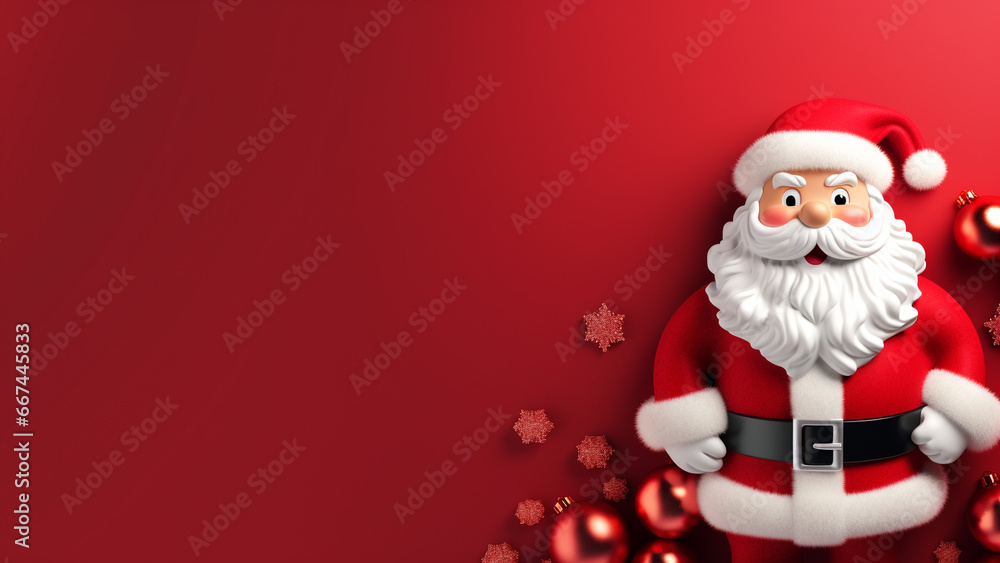 Joyful Christmas Red Background with Ample Copy Space