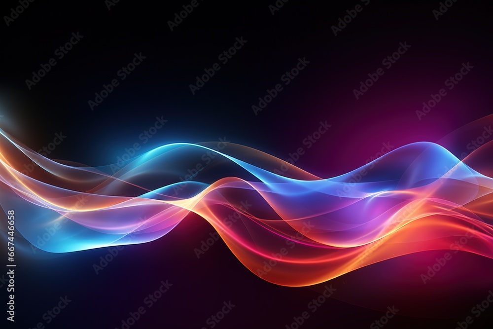 Abstract background, wave lines dynamic flowing light, data digital abstract technology. generative ai Abstract background, wave lines dynamic flowing light, data digital abstract technology. generative ai