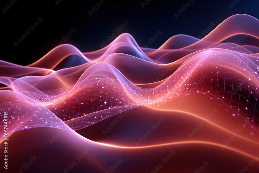 Abstract background, wave lines dynamic flowing light, data digital abstract technology. generative ai Abstract background, wave lines dynamic flowing light, data digital abstract technology. generative ai