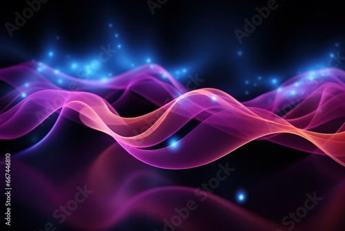 Abstract background, wave lines dynamic flowing light, data digital abstract technology. generative ai
