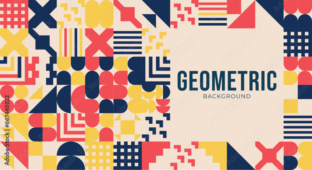Obraz premium Vector graphic of flat geometric background design template