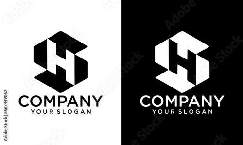 Minimalist HS Letter Logo, SH Logo Modern and Luxury Icon Vector Template Element