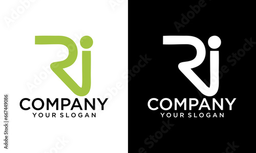 IR or RI  R abstract monogram lettermark logo vector template