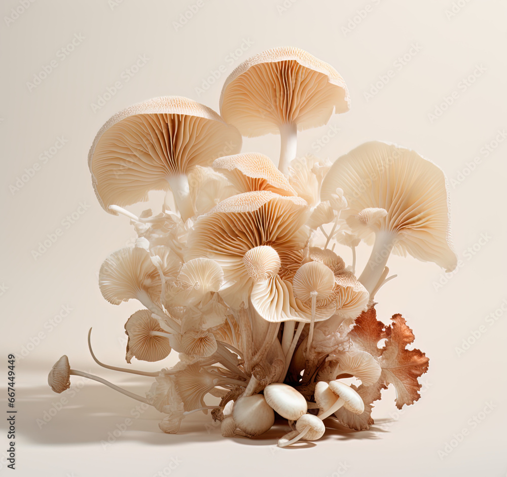 set of mushrooms, generative ai set of mushrooms, generative ai