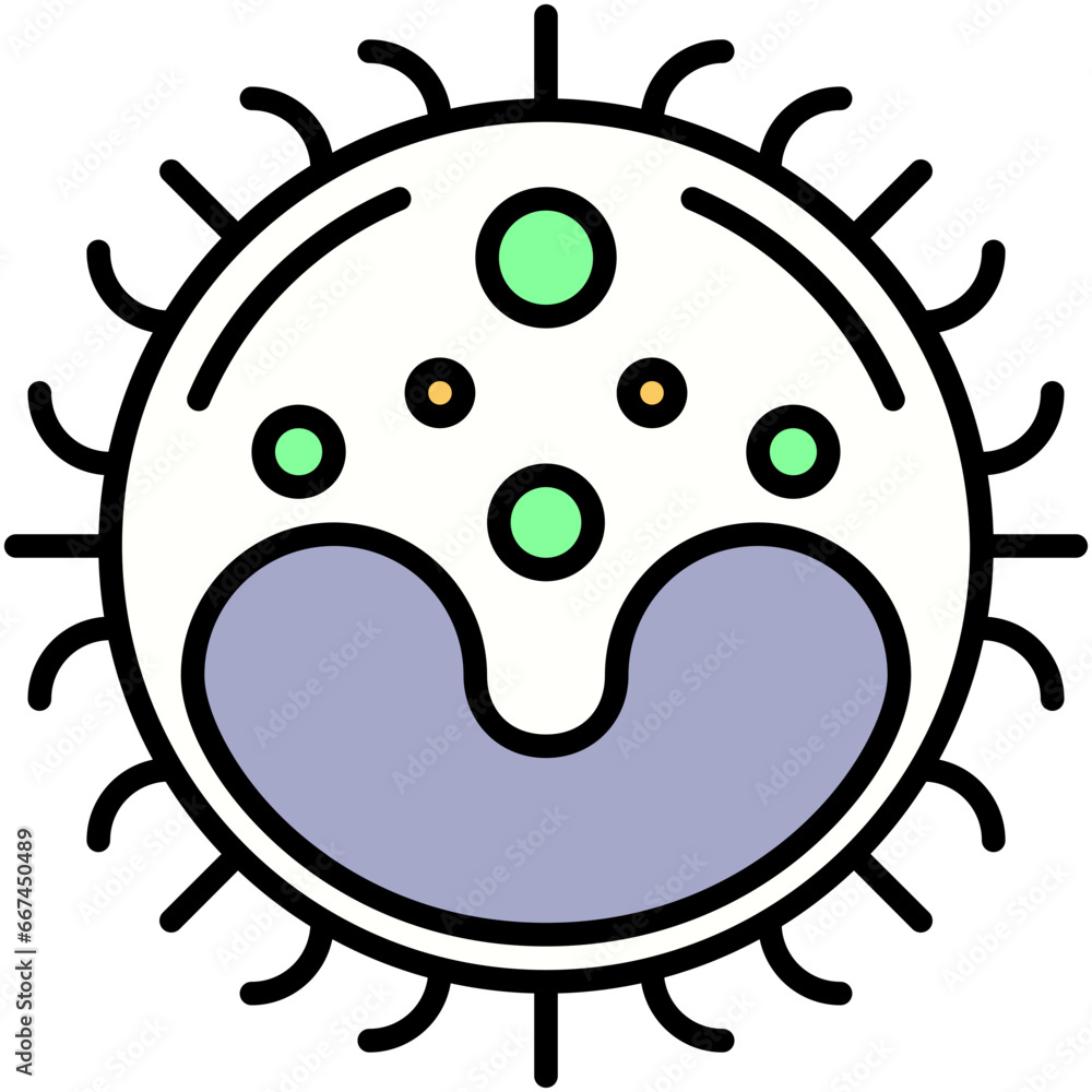 Leukocyte Icon. Human Immunity Cell Symbol Stock Illustration. Vector Filled Line Icons For UI Web Design And Presentation Leukocyte Icon. Human Immunity Cell Symbol Stock Illustration. Vector Filled Line Icons For UI Web Design And Presentation