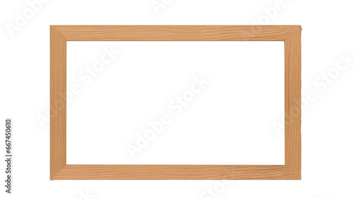 Blank wooden frame mockup  transparent background  oak wood.