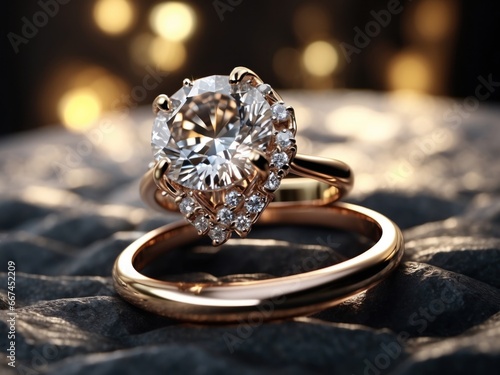 closeup of diamond ring generative ai