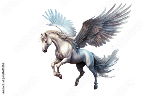 Majestic Pegasus horse flying on transparent background