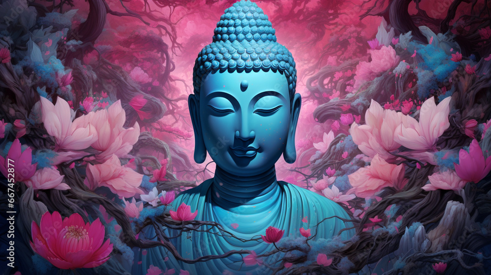 Colorful Statue of Buddha Wallpaper