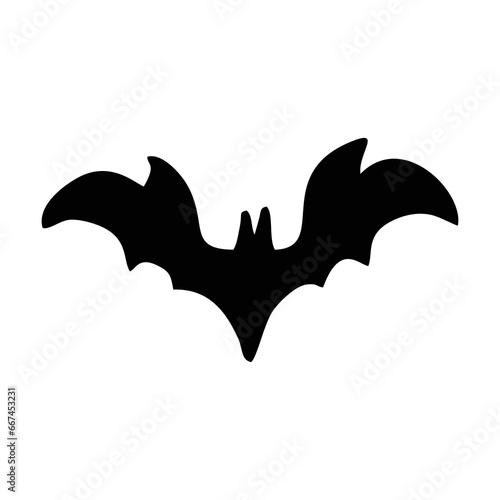 Silhouette Bat. Scary Bat Halloween. Spooky Bat