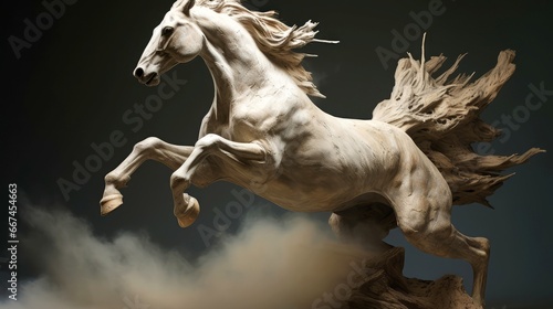 Abstract horse with complex motion and hazy color