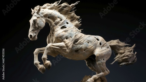 Abstract horse with complex motion and hazy color