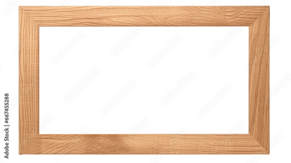 Blank wooden frame mockup, transparent background, oak wood.generative ai Blank wooden frame mockup, transparent background, oak wood.generative ai