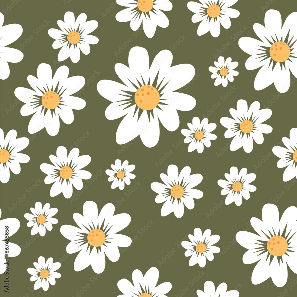 seamless pattern with camomiles