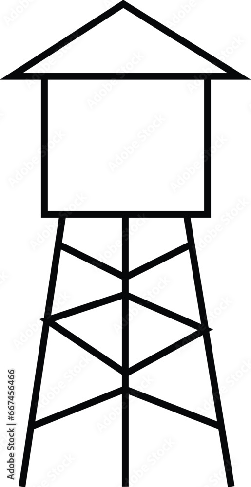 Tower icon. Television, radio. Black contour linear silhouette. isolated on transparent background Tower icon. Television, radio. Black contour linear silhouette. isolated on transparent background