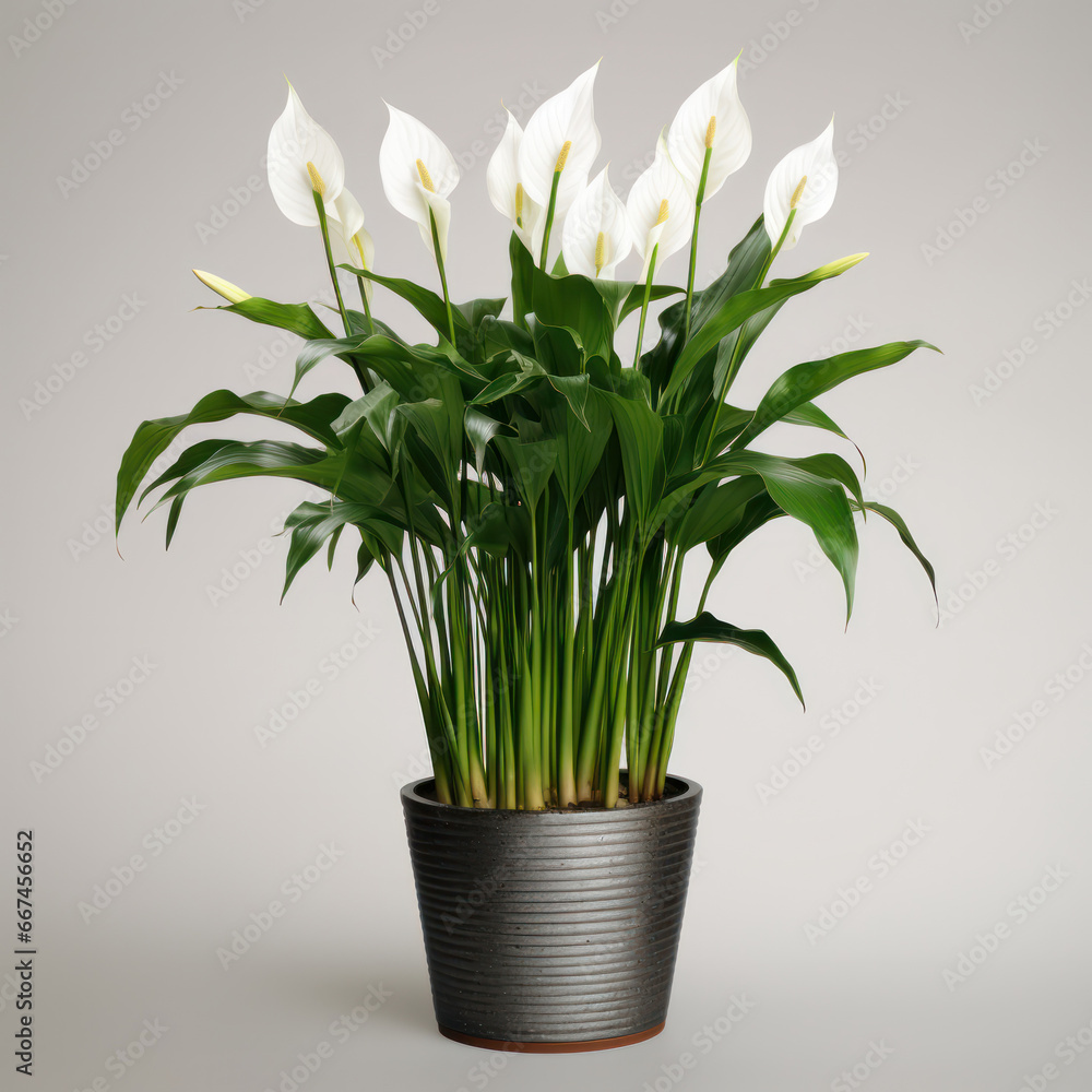Peace Lily (Spathiphyllum) Studio Shot Isolated on Clear Background, Generative AI Peace Lily (Spathiphyllum) Studio Shot Isolated on Clear Background, Generative AI