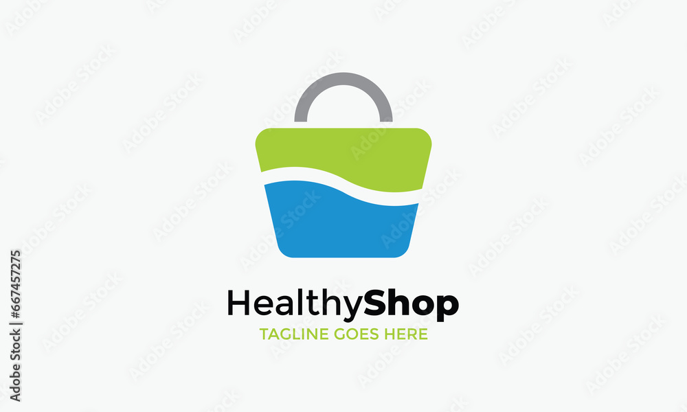 Logo vector shopping bag minimalist design buy sell retail store e commerce market trade delivery discount price mall fashion shop brand internet retail sale