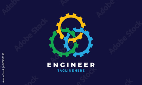 Logo vector gear mechanic sign symbol maintenance circle technical engine machine industry technology factory strong sign repair service speed