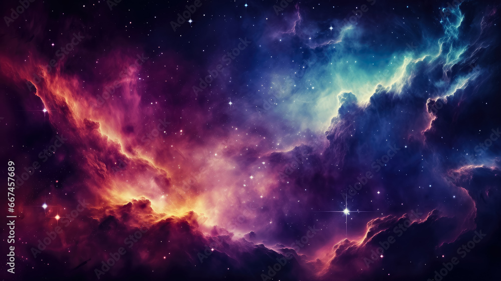 Naklejka premium Galaxy space dust universe with nebula with stars , Clouds of gaseous dust in outer space , Space Background