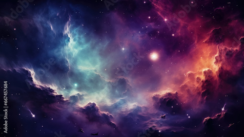 Galaxy space dust universe with nebula with stars , Clouds of gaseous dust in outer space , Space Background