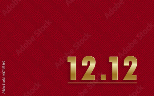 12.12 Shopping day sale poster or flyer design on color background