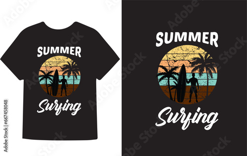 Summer Surfing t-shirt design 2023