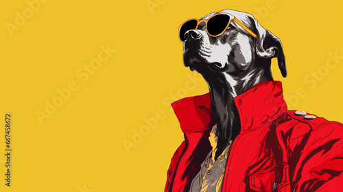 dog dressed in streetwear clothes and glasses 3 © Blood Storm