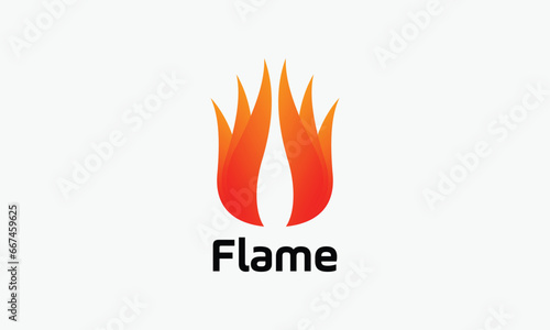 Logo vector flame color gradation concept energy fire gas oil petroleum power burn minimalist design creative icon