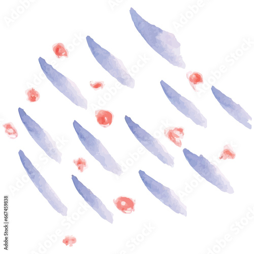 Digital png illustration of rows of blue and red smudges on transparent background