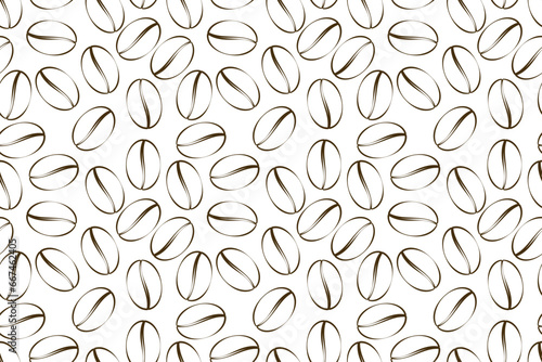 coffee beans outline illustration seamless pattern vector background