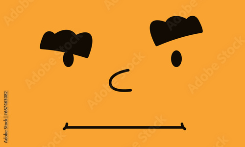 Emotion of discontent. Cute illustration in flat style.
