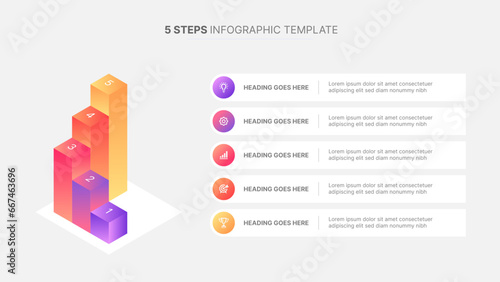 Business Growth Success Infographic Chart Template with 5 Steps