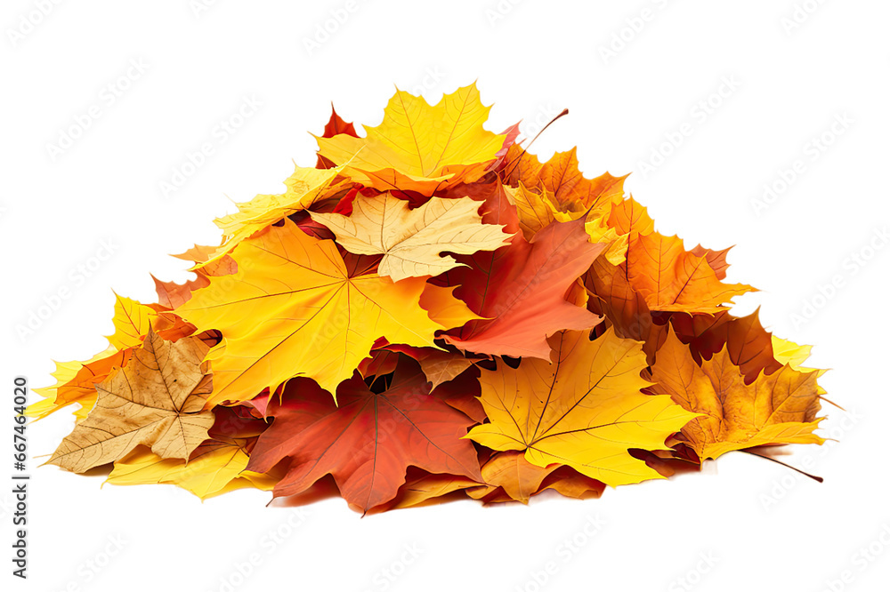Pile of autumn leaves on transparent background Pile of autumn leaves on transparent background