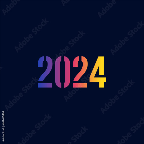 Happy new year 2024 vector illustration. Colorful design 2