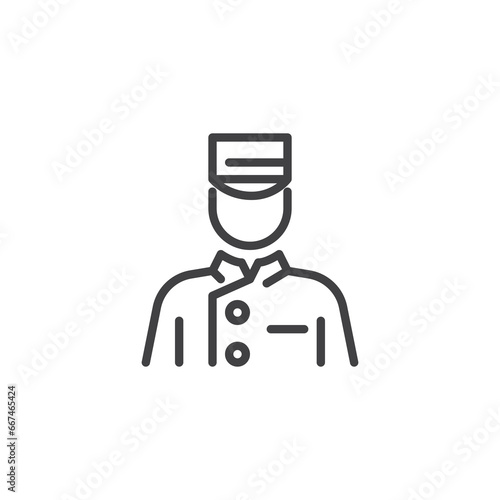 Bellhop person line icon