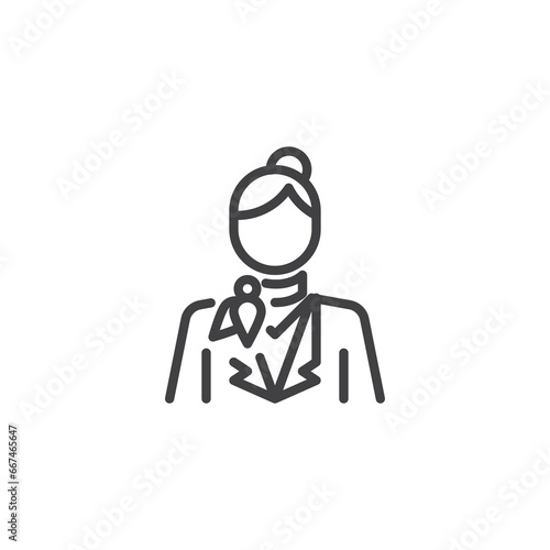 Hotel receptionist line icon