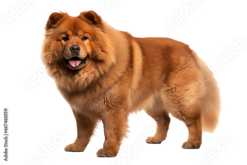 chow chow on a white background in full-length isolated PNG