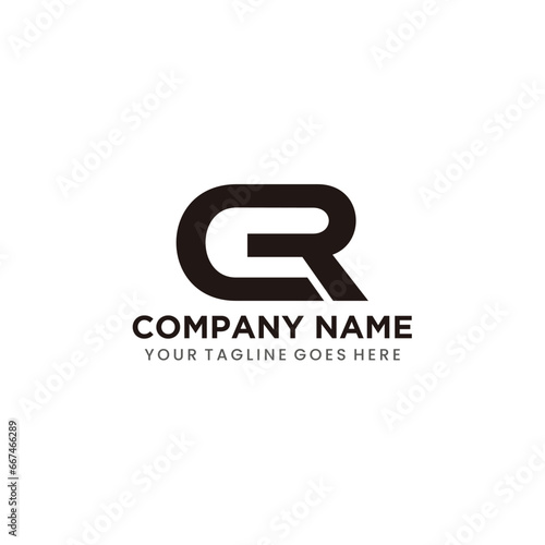 Initial Logo design letter CR simple modern vetctor template EPS