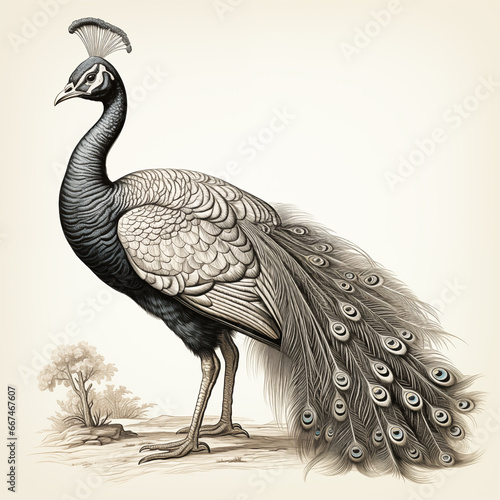 Peacock Illustration 03 photo